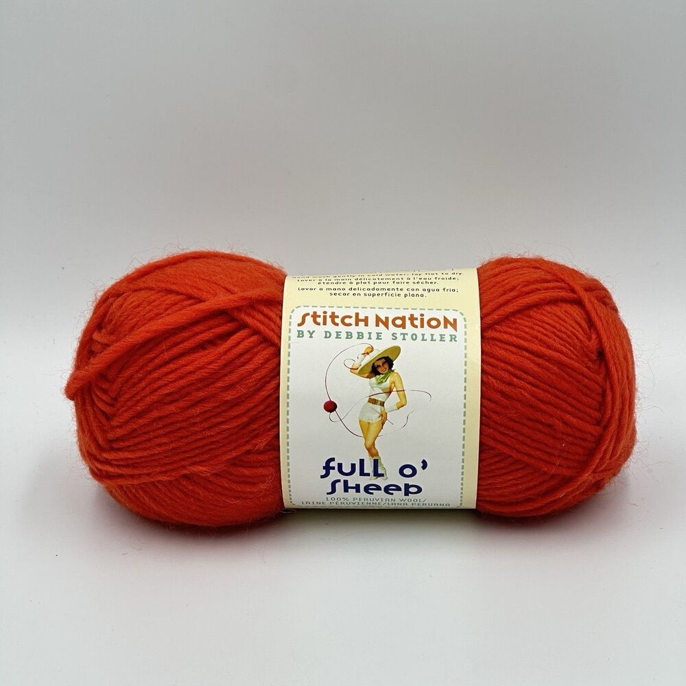 Stitch Nation “FULL O’ SHEEP” Yarn 100% WOOL Partial Skein 2 7/8 Oz “Clementine” - Picture 1 of 7